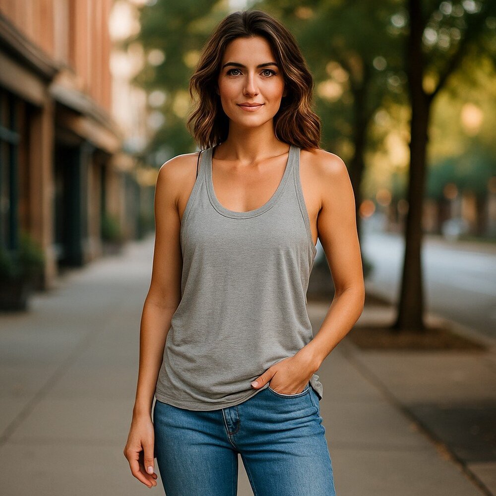 Tezo Racerback Gray Tank